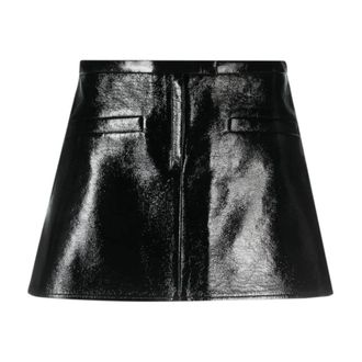 Courr&egrave;ges Falda Mini de Vinilo con Doble Abertura - Skirts - Mujer - Negro - S