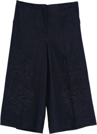 Twinset Cropped broek - Dames - Vrijetijds broeken - Blauw - S - Broeken