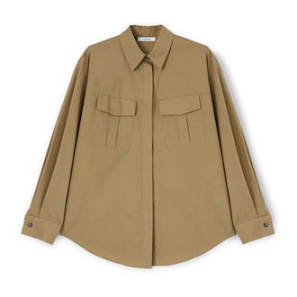 Motivi Overhemden, Dames, Bruin, S, Katoen, Saharan overhemd in poplin