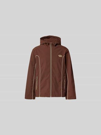 Diesel Regular Fit Jacke mit Logo-Patch in Hellbraun, Gr&ouml;&szlig;e L