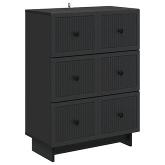 vidaXL Cajonera Negro 66 X 34,5 X 90 Cm Madera De Ingenier&iacute;a Vidaxl