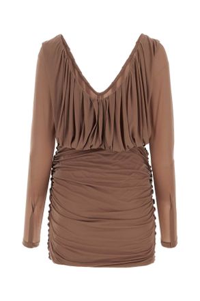 Saint Laurent Womens Biscuit Jersey Mini Dress 5762 Exterior: Cupro Abiti