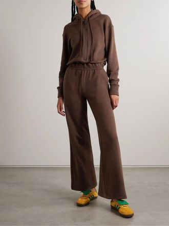 Rivet Utility Manifester Jersey Hooded Jumpsuit In Brown