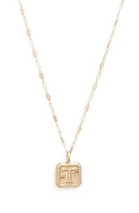 Miranda Frye Harlow Initial Pendant Necklace in Gold - T at Nordstrom