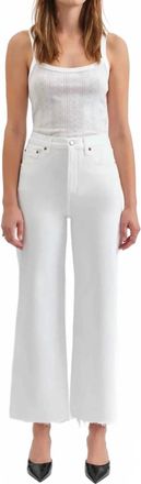 Daze Pleaser High Rise Wide Ankle Jeans In Lamb