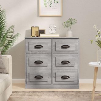 vidaXL Aparador De Madera Contrachapada Gris Sonoma 70x35,5x67,5 Cm Vidaxl
