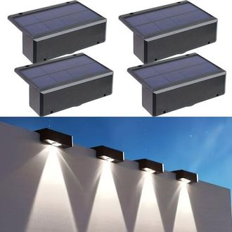 OEM Las Luces Solares Para Vallas Emiten Una Luz Blanca Fr&iacute;a Este Paquete De 4 Luces Solares Impermeables Para Exteriores Es Perfecto Para Patios Y Jardin