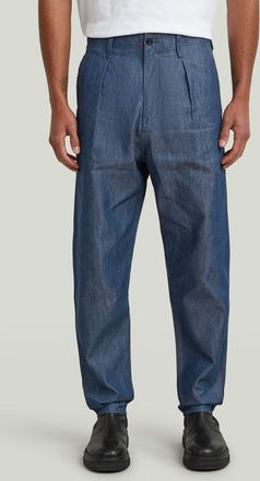 G-Star Mens G-Star RAW Pleated Chino Relaxed Tapered Jeans - Navy Cotton - Size 28W/32L