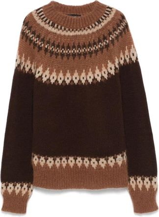 Dsquared2 Bruin Gebreide Trui Mannen - Heren - Ronde hals truien - Bruin - M - Truien & Vesten
