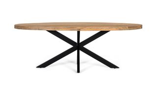 Giner&Colomer Mesa de comedor con tapa ovalada en madera de mango maciza 200 cm