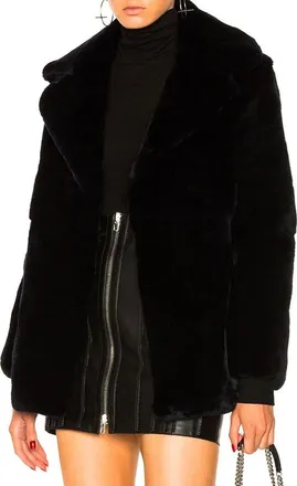 Alberta Ferretti Womens Blue Rabbit Fur Coat Clothing