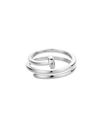 Adornia Adornia Silver Plated Nail Double Wrap Ring