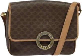 Celine Pre-owned Cross Body Bags, female, Brown, Size: ONE SIZE Pre-owned Vintage Canvas Cross Body Bag