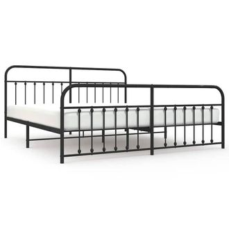 Berkfield Home Metal Bed Frame with Headboard & Footboard Black 200x200 cm