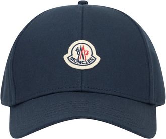 Moncler Baseballpet - Heren - Accessoires - Blauw - Maat: ONE Size Katoen