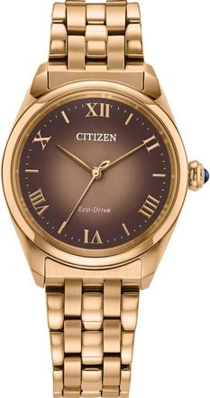 Citizen Classic Rose Gold Tone Bracelet Watch, 33mm in Brown/Rose Gold-Tone at Nordstrom