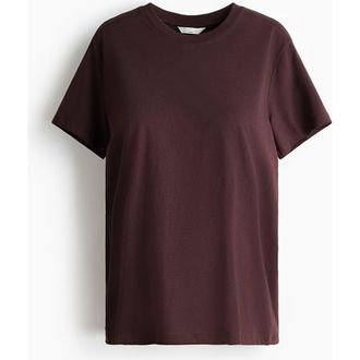 H&M Mama Cotton T-shirt in Dark Brown at Nordstrom, Size Xx-Large