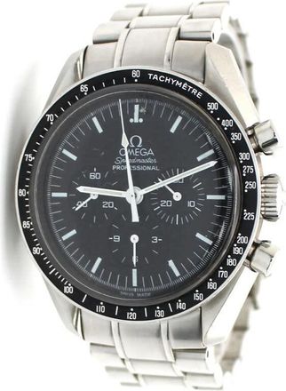 Omega Pre-owned Omega Speedmaster Moonwatch Chronograph Automatic Black Dial Mens Watch 3570.50.00