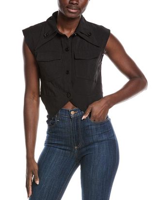 Gracia Open V-Bottom Hem Sleeveless Top