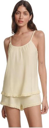 Eberjey Gisele TENCELtm Modal Ruffle Cami Shortie Short Set Womens Pajama Sets Buttercream : LG, Modal/Spandex/Tencel