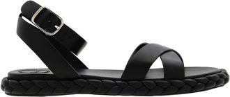 Chloé Braided Leather Pip Sandals, Brand Size 40 ( US Size 10 )