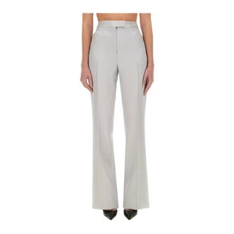 Tom Ford High-Waisted Flared Trousers - female - Tom Ford - Wide Trousers - Gray - M - Trousers