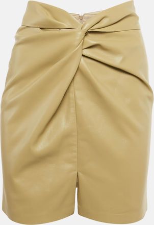 Nanushka Beige Vegan Leather Sarong Mini Skirt