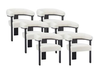 Pascal Morabito Set de 6 sillas hevea negro, blanco