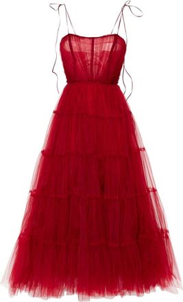 Ana Radu tulle maxi dress - women - Polyester - S - Red