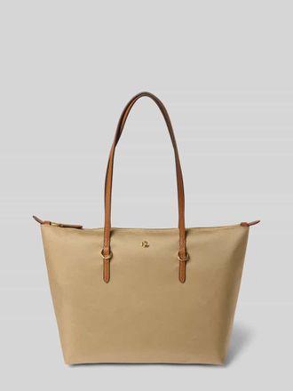 Lauren Ralph Lauren Tote Bag mit Label-Applikation Modell KEATON in Taupe, Gr&ouml;&szlig;e 1