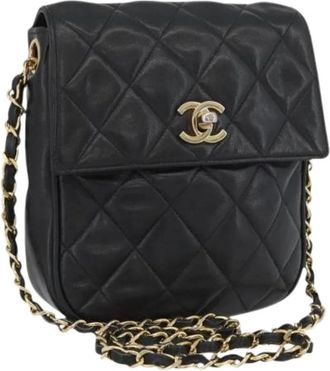 Chanel Pre-owned Cross Body Bags, female, Black, Size: ONE SIZE Pre-owned Vintage Shoulder Bag