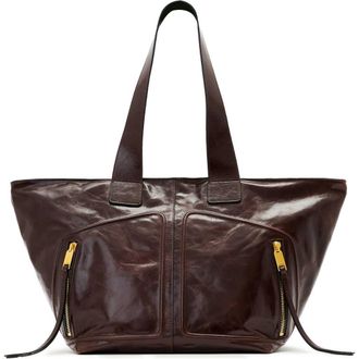 AllSaints Jean Rey Leather Tote in Cognac Brown at Nordstrom