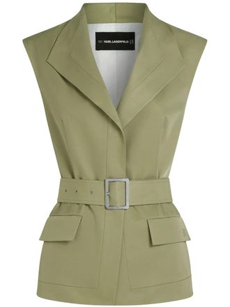 Karl Lagerfeld belted waistcoat - Green