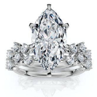 Pompeii3 Certified 3 1/2Ct Marquise Diamond Bridal Set 14k Gold or Platinum Lab Grown