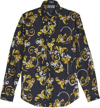 Versace Jeans Couture Baroque Multicolor Katoenen Shirt met Lange Mouwen - Heren - Casual Overhemden - Veelkleurig - M - Katoen - Overhemden