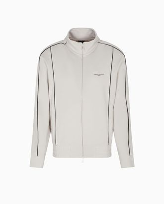 A|X Armani Exchange Mens Long Sleeve Side Logo Zip Closure Sweatshirt, Wind Chime, XL