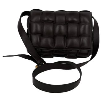 Bottega Veneta Pre-owned Womens Cassette Padded Crossbody Bag in Brown Lamb Leather - Mocha - One Size