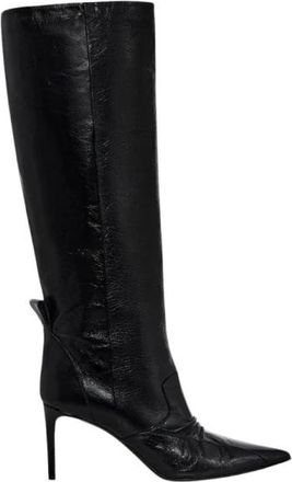 Iro Hoge laarzen - Dames - Laarzen met Hak - Zwart - 38 EU - Leer - Schoenen