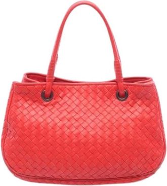 Bottega Veneta Pre-owned Vintage Handbag - Dames - Vintage Handtas - Rood - ONE Size - Leer - Vintage