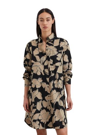 Marc O'Polo Hemdblusenkleid MARC OPOLO, Damen, Gr. 32, N-Gr, bunt (multi), Web, Obermaterial: 60% Baumwolle, 40% Lyocell, relaxed fit knieumspielend, Manschette, 