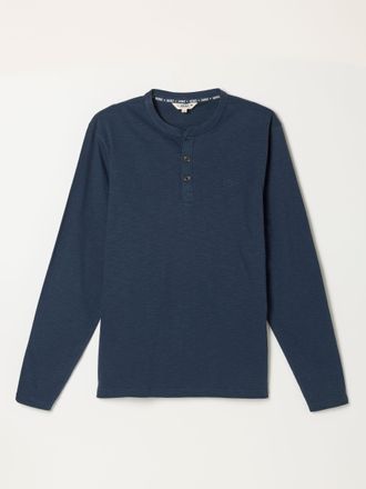 Fat Face FatFace Henley Navy Long Sleeve Woodside T-Shirt