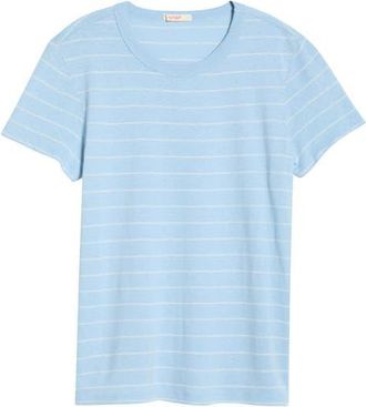 Marine Layer Tried & True Stripe Crewneck T-Shirt in Soft Chambray Stripe at Nordstrom, Size X-Large