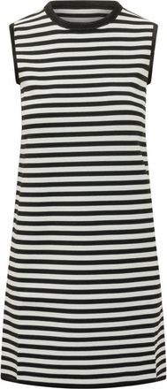 Max Mara Black Stripes Round Neck Dress