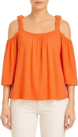 Pinko Cold-Shoulder Viscose Blouse - Orange