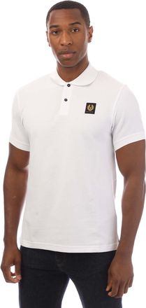 Belstaff Mens Belstaff Cotton Pique Polo Shirt in White