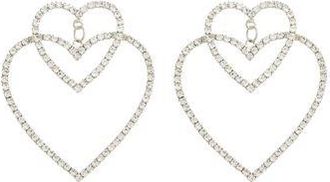 8 by YOOX DOUBLE HEART RHINESTONES EARRINGS