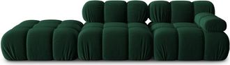 MICADONI Sofá modular izquierdo 4 plazas de terciopelo verde botella