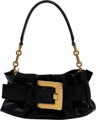 Balmain Womens Anthem Shoulder Bag Black Calfskin