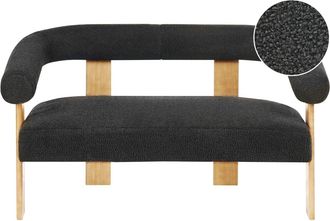 Beliani Sof&aacute; de 2 plazas 2 personas de tejido negro