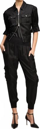 Cinq &agrave; Sept Giles Pants In Cupro Black